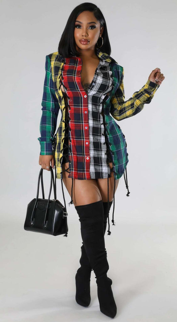 Plaid best sale business dress