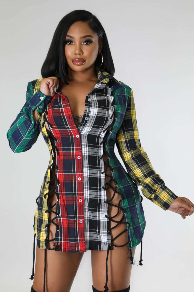 Plaid business hot sale dress