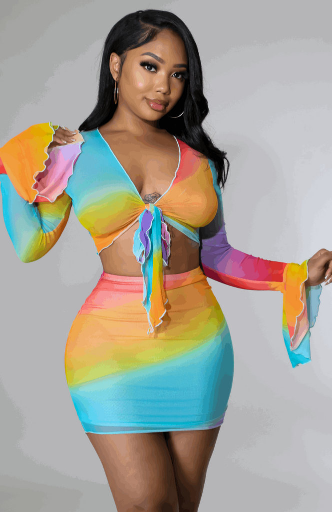 Rainbow Love Skirt Set