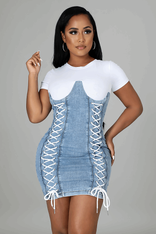 Snatched Denim Dress