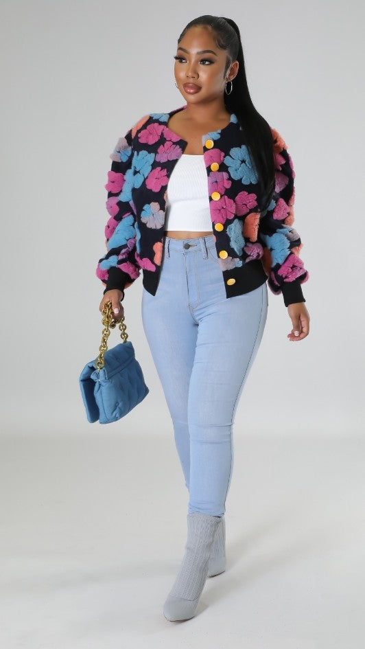 Pushin' Petals Bomber Cardigan